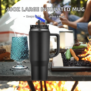 Anax Stainless Steel Eco-Friendly Tumbler Vacuum Insulated with Straw Travel <b>Mug</b> Black Modern Minimalist Design <b>Boxed</b> - Product Image 2