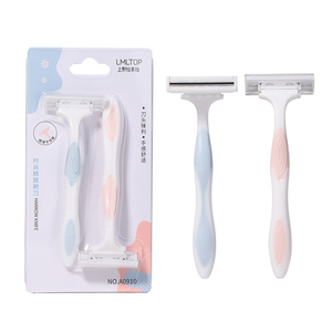 Lmltop Underarm Legs Hair Removal for Women Shaver <strong>Razor</strong> 2pcs <strong>Double</strong> <strong>Edge</strong> <strong>Razor</strong> Blades Safety Disposable Shaving <strong>Razor</strong> A0910 - Product Image 1