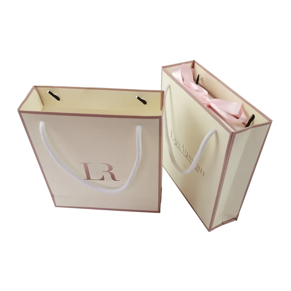 Sacs d'emballage en papier avec Logo de luxe personnalisé, 50 pièces, boîte cadeau imprimée, sacs en carton