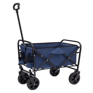 Chariot pliable Db, bleu, quatre roues, aluminium, plage, courses, camping, chariot utilitaire - Product Image 3