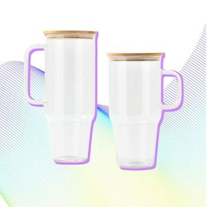 Gobelet en verre givré transparent avec poignée, 32 oz et 40 oz, pour sublimation, portable, pour bière, entrepôt USA - Product Image 4