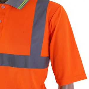 Hi <b>Vis</b> Striped Safety Short Sleeve Moisture Wicking Quick Dry Construction Industrial Wholesale Reflective <b>T</b>-<b>Shirt</b> - Product Image 3
