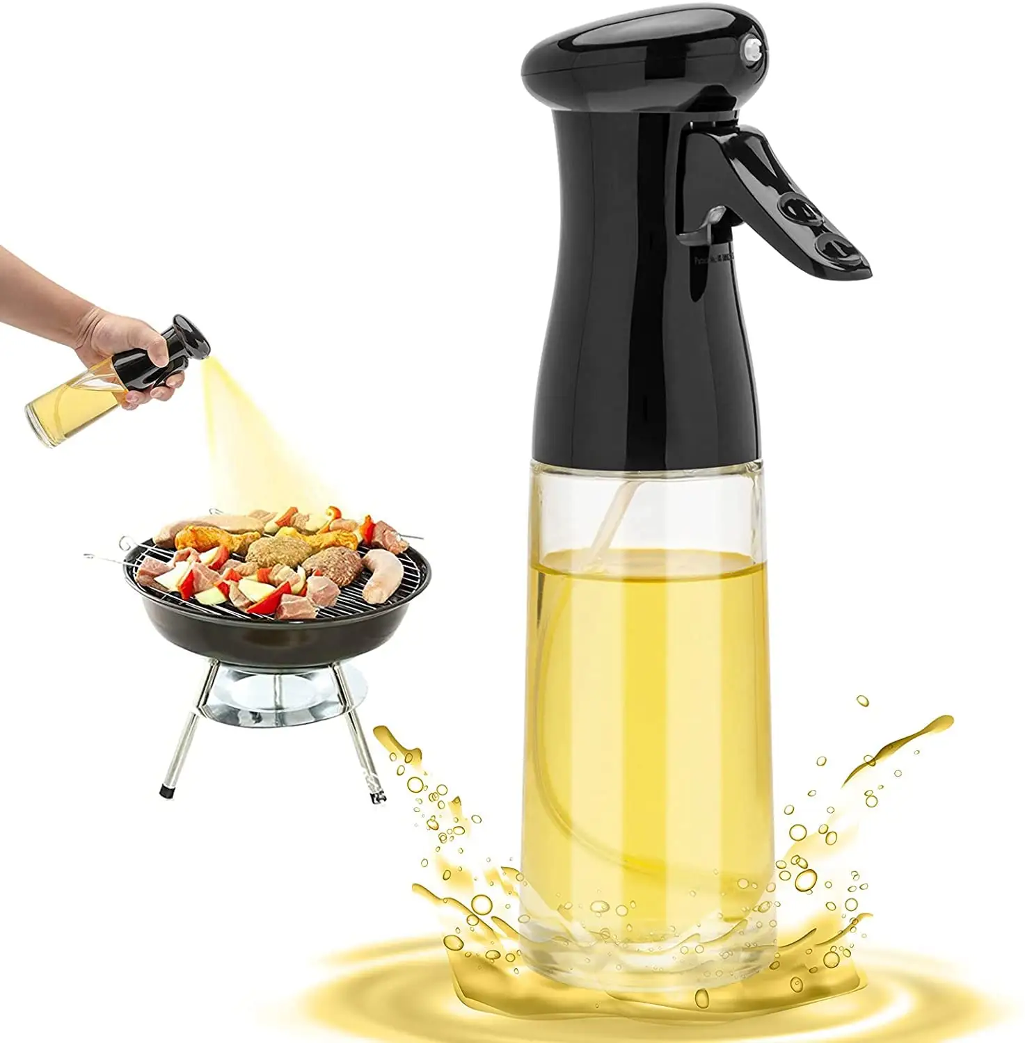 Hot Sale Kitchen Push Type Spray Olive Oil Spray Bottle tools Pump Oil Pot Leak-proof Grill BBQ Sprayer Oil Dispenser