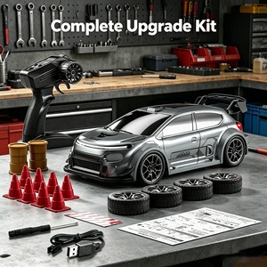 Coche de Derrape <span class=keywords><strong>RC</strong></span> de Alta Velocidad 1:24 4WD 20KM/H - 2.4GHz, Neumáticos de Derrape Reemplazables, Luces LED, Conos y USB - Juguete de Derrape para Regalo - Product Image 6