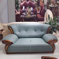 Ensemble de canapés en cuir véritable ébène, style chinois moderne européen, sectionnel en forme de L, structure en bois massif, couleur personnalisable, usage hôtelier