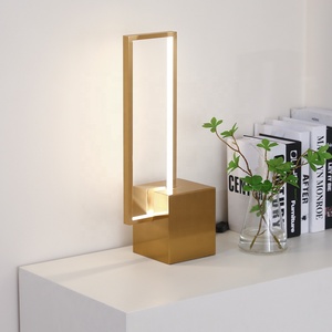 Lighting Factory Wholesale Gold <strong>Rectangle</strong> LED Table <strong>Lamps</strong> Stainless Steel Body Electric Power for Home Decor Bedside Table - Product Image 3