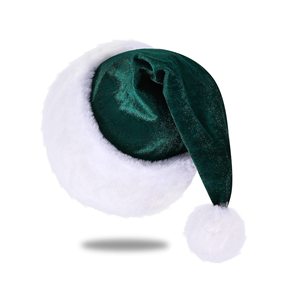 Chapeau en velours rouge luxueux et doux avec un joli <span class=keywords><strong>pompon</strong></span>, chapeau de Noël classique rouge pour femmes, chapeau de Père Noël pour adultes - Product Image 5