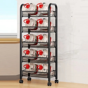 Chariot à roulettes en métal à 2 niveaux à 3 niveaux à 4 niveaux à 5 niveaux Étagère à légumes Étagère de rangement pour la cuisine Chariot de cuisine pour la salle de bain avec roue - Product Image 6