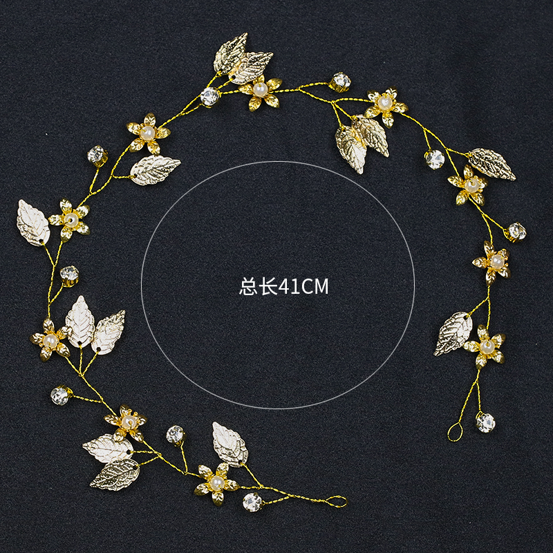 Golden Leaf Hair Accessory Hairband Wedding Dress Accessory Hot Sale in Europe and American