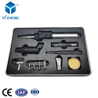 Kit de fer à souder au gaz portable 4 en 1, pistolet à air chaud sans fil réglable avec poignée pistolet, réchaud à gaz en aluminium et laiton