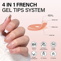 Uñas Acrílicas Elegantes Cortas Estilo Ataúd - Diseño Clásico de Punta Francesa para Uso Diario y Bodas, Fáciles de Aplicar y Retirar