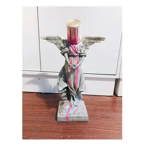 Sculpture Banksy en gros, décoration artisanale <span class=keywords><strong>ange</strong></span> seau de peinture Banksy en fer, décoration personnalisée pour la maison - Product Image 1