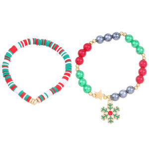 Nuevo producto transfronterizo, Conjunto Europeo Americano, regalo de Navidad de Papá Noel, pulsera de aleación hecha a mano colorida a la moda - Product Image 5