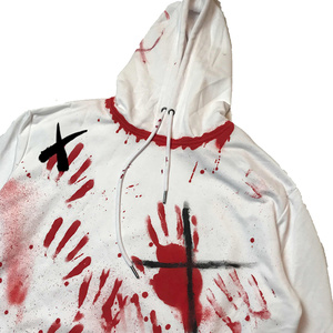 Felpa Personalizzata in Cotone Pesante con Stampa Graffiti e Applicazioni Ricamate, Stile Streetwear Traspirante e Vestibilità Ampia - Product Image 3