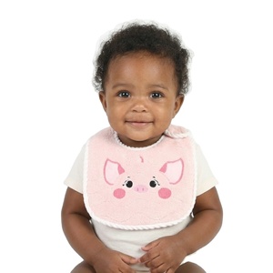 Bavoirs pour bébés en tissu doux avec motif du zodiaque chinois en polaire corail, lavables, pour garçons et filles - Product Image 2