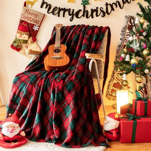 Manta de Felpa con Estampado Navideño al por Mayor, Mantas Suaves de Franela Antipilling para Uso Doméstico, Estilo Invernal, Estampado Clásico - Product Image 2