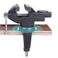 Étau de table en acier à haute teneur en carbone, revêtement poudré noir, mâchoires dentelées, fixation par boulons, pour menuiserie/soudage, forte force de serrage, usage industriel