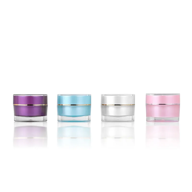 Luxe 10G In Voorraad Acryl Lege Dubbele Muur Container Cosmetische Plastic Roze Potten Cosmetica Zalfpotje Voor Lippenbalsem met Deksel