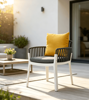 Chaise empilable ergonomique multi-usages en PP avec accoudoirs, imperméable, facile à nettoyer, capacité de 150 kg, pour bureau et réunions
