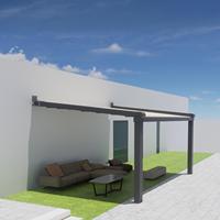 Pergola en aluminium robuste résistante au vent avec toit rétractable en PVC à commande à distance pour usage commercial et résidentiel