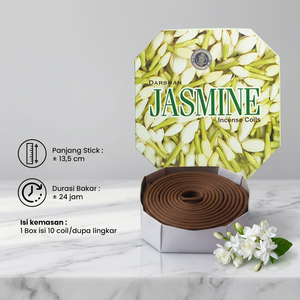 Bobines d'encens au jasmin 100% naturelles, aromathérapie parfumée pour la prière et la fragrance d'ambiance, utilisation toute saison, 24 heures - Product Image 3