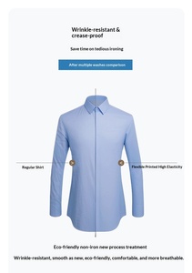 Camicia Nera Personalizzabile da Uomo a Maniche Lunghe, Comoda in Cotone Premium a Fibra Lunga, Business Casual, Senza Stiratura, di Alta Gamma, all'Ingrosso - Product Image 6
