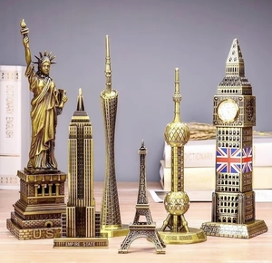 Maquette Métallique de Bâtiment emblématique de la Ville BZY, Ornement Décoratif Haut de Gamme pour Salon ou Cave <span class=keywords><strong>à</strong></span> <span class=keywords><strong>Vin</strong></span> - Product Image 1