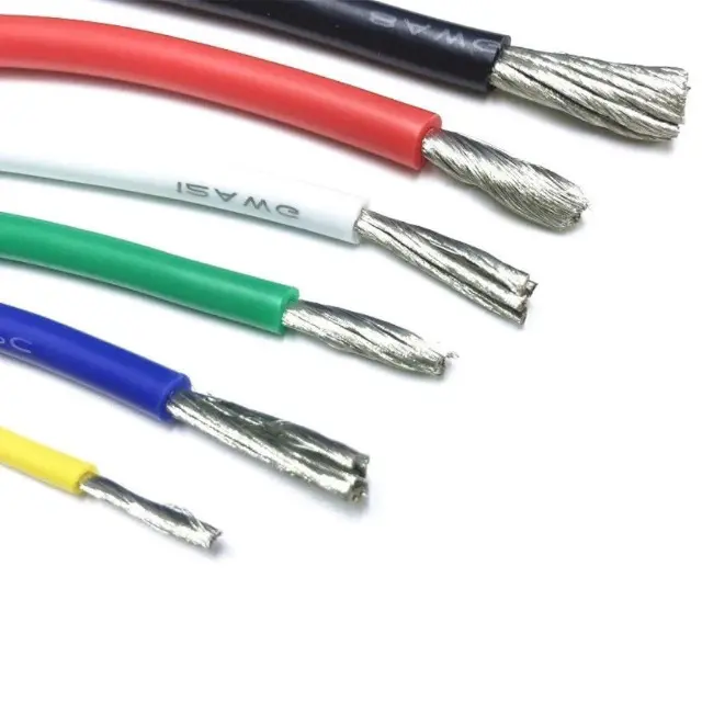 High Temperature Silicone Rubber Coated Single Core Wire 6 8 10 12 14 16 18 20 22 24 AWG Gauge Silicone Electric Wire Cable