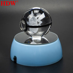 Bon marché, vente en gros, belle boule poke LED gravure laser personnalisée 3D boule pokemo pour cadeau souvenir - Product Image 6