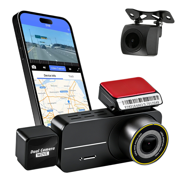 E2 3 Channel 1080P HD Dash Cam with Triple Lens Mini 3CH Car Camera DVR Night Vision Parking Monitor