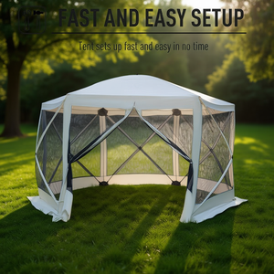 Carpa de Fiesta Plegable D0100HP3HWV de Malla de Una Sola Capa con Apertura Automática Rápida y Refuerzo Diagonal para Uso en Exteriores de Verano - Product Image 2