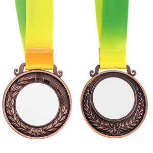 Médaille de récompense sportive personnalisée en alliage de zinc or/argent/cuivre, style <span class=keywords><strong>pyramide</strong></span>, double face, écologique, avec ruban imprimable - Product Image 5