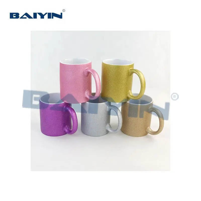 Mug Kilat untuk Mencetak 11Oz Mug Sublimasi Mug Glitter