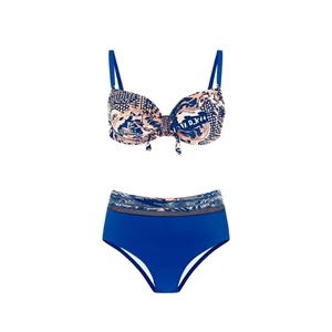 Maillot de bain une pièce grande taille HDJ, effet ventre plat, imprimé floral, coupe ajustée, bleu marine BZ77048 - Product Image 4