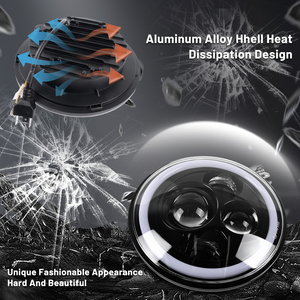 Podofo - Faro LED de 7'' para Motocicleta, Luces Antiniebla de 4.5'', Kit DOT para <span class=keywords><strong>Electra</strong></span> <span class=keywords><strong>Glide</strong></span>, Road King, Street <span class=keywords><strong>Glide</strong></span>, Ultra Classic, OEM - Product Image 3