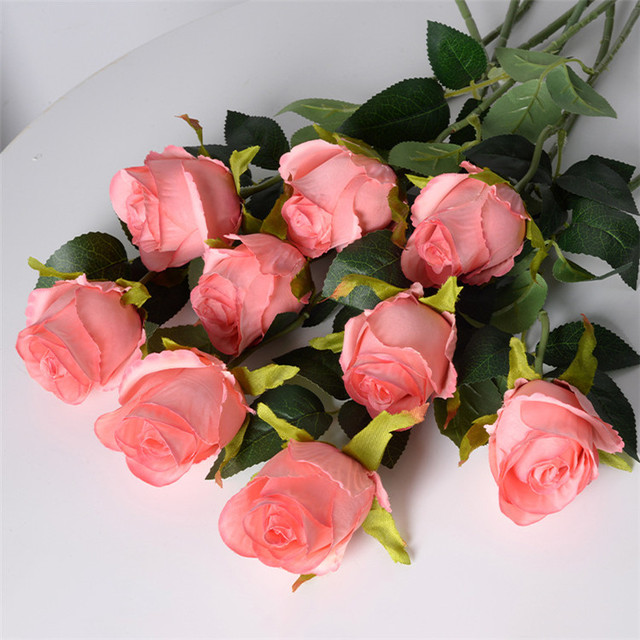 Wholesale Real Touch Silk Rose Flowers Artificial Single Rose Stem for Wedding Holiday Events Flower Arrangement
