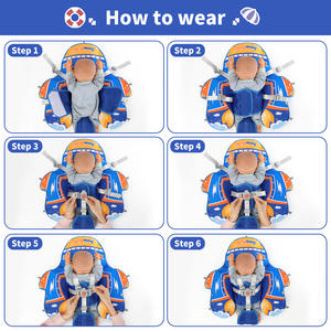 Swimbobo BluePvc非インフレータブルベビースイミングフロートリング子供用エアフリースイムリングシートキッズプールフロートキャノピー付き夏 - Product Image 5