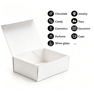 Caja de Regalo Plegable de Cartón Gris Desechable de Lujo Personalizada con Barnizado y Ranuras para Envolver Regalos y Exhibición en Tiendas - Product Image 4
