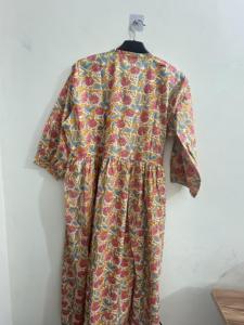 Pure Cotton <b>Kaftan</b> Short Dress Indian Hand Block Print <b>Summer</b> Floral Beach Coverup Comfy Maternity Kimono Robe For Women - Product Image 4