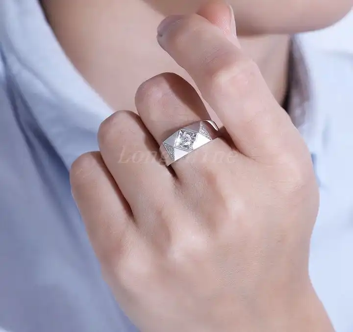 Men's Emerald-Cut Blue Sapphire Platinum Ring - Turgeon Raine | Mens rings  wedding diamond, Men diamond ring, Silver ring designs