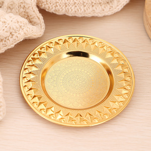 <span class=keywords><strong>Piatti</strong></span> Decorativi Dorati 20 cm, Lussuoso Piatto in Ferro per Frutta, Dolci e Snack, Elegante Piatto Dorato di Alta Gamma - Product Image 3