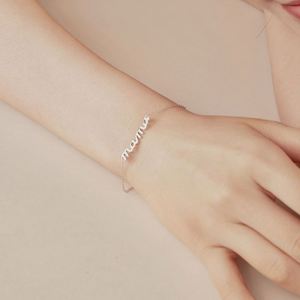 Dylam Top Picked Fine Fashion Jewellery <b>Bangles</b> Bracelets 18K Gold Sterling Silver Polish Mama Alphabet Pendant Adjust Bracelet - Product Image 4