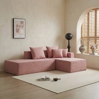 Minimalistisches Modulares Ecksofa, Frei Kombinierbare Würfel-Couch mit Zierkissen für das Wohnzimmer