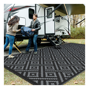 Sinh thái thân thiện lớn RV tái chế Trọng lượng nhẹ ngoài trời thảm dệt nhựa rơm đảo ngược Patio revers RV <span class=keywords><strong>mat</strong></span> với túi - Product Image 1