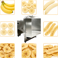 Elektrische bananen snijder met veermechanisme voor schoolkeukens, voorkomt vingerblessures, afneembare veilige invoer.