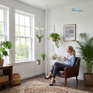 YIJIALE Support de pot de plante de jardin moderne en métal, réglable, étanche, avec revêtement époxy, pour <span class=keywords><strong>rebord</strong></span> de fenêtre, 4H pièces, personnalisable - Product Image 1