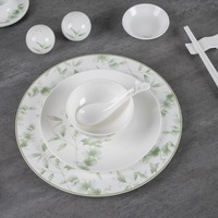 Ensemble de vaisselle, assiettes à dîner de campagne, assiette à soupe minimaliste, assiettes en forme de fleur, ensemble de vaisselle de luxe, bols de service pour Noël