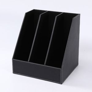 Organisateur de bureau luxueux noir en cuir PU, ensemble d'accessoires de bureau, tapis de bureau, dispositif de rangement de dossiers - Product Image 3