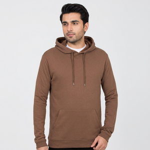 Sudadera con capucha de media cremallera de felpa francesa 100% algodón de alto gramaje para hombre, con logotipo personalizado OEM, diseño de bloques de color, teñido liso, para la temporada de invierno - Product Image 1