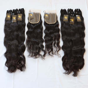 Usine en gros cheveux bruts vietnamiens avec fermetures paquets de cheveux humains indiens bruts avec fermeture frontale avec paquet de cheveux vierges bruts - Product Image 2